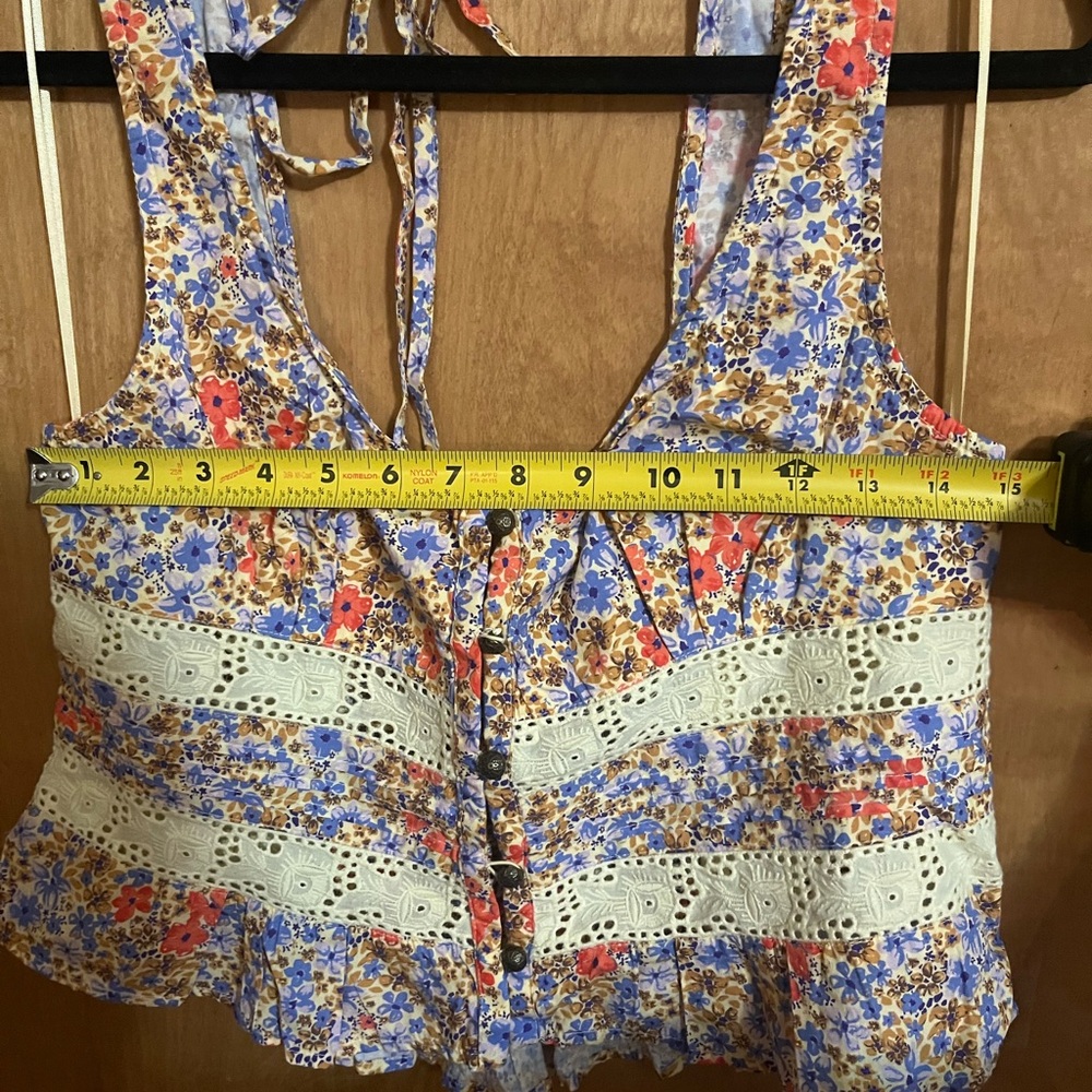 Free People Floral Lace Trim Crop Top - Picture 11 of 11